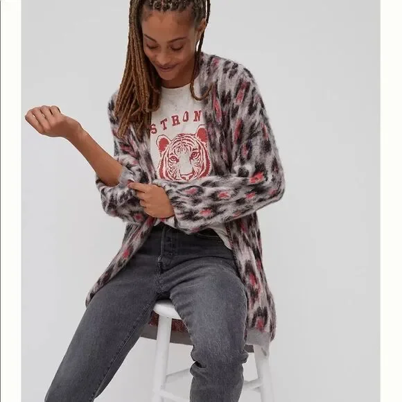 NWT Anthropologie Zoey Leopard Cardigan XS #203 - Picture 1 of 5